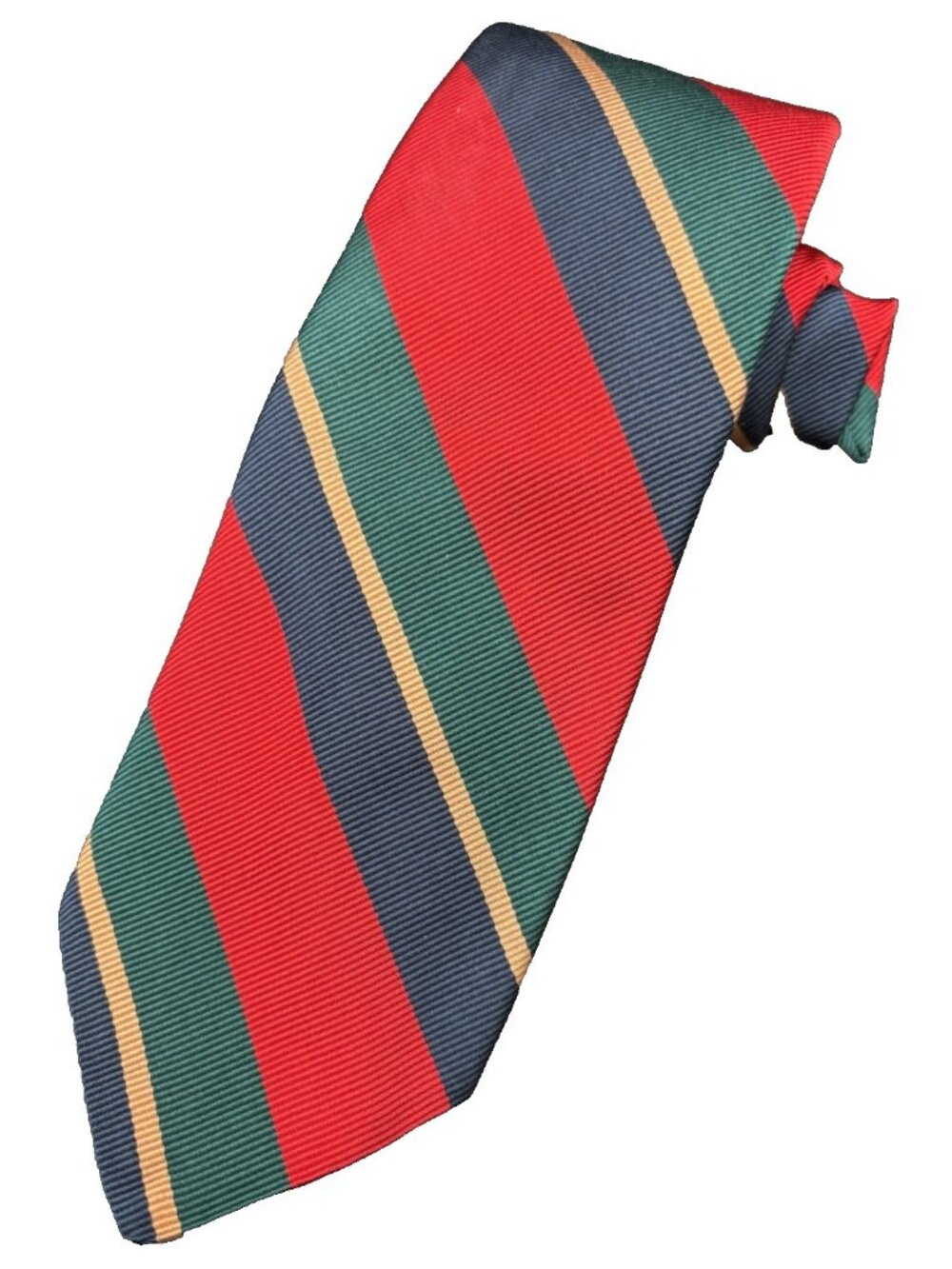 Robert Talbott REEP Tie Men's 100% Silk Red Blue Green Striped Made England GUC